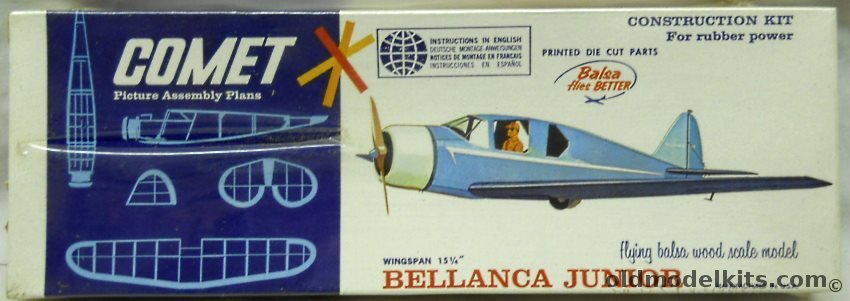 Comet Bellanca Junior - 15 inch Wingspan Flying Aircraft, 3102 plastic model kit